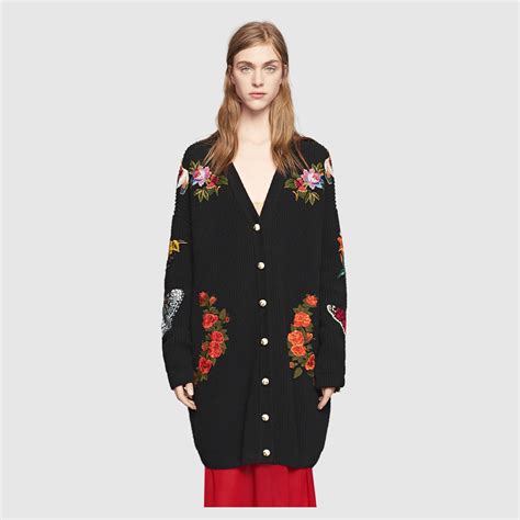 gucci cardigan jacket coat|Gucci embroidered oversized cardigan.